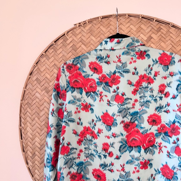 MSGM 100% SILK GORGEOUS FLORAL BUTTON UP BLOUSE - MADE IN ITALY - Picture 9 of 14